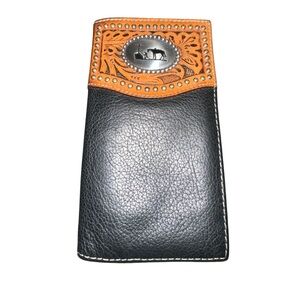Nocona Western Mens Wallet Rodeo Praying Cowboy Concho Brown/black